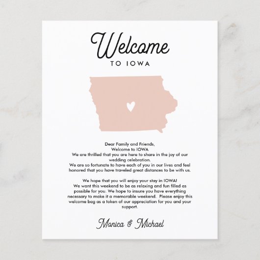 Willkommen bei IOWA Letter & Itinerary JEDE FARBE (Vorderseite)