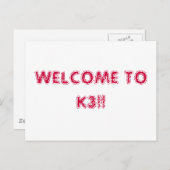 WILLKOMMEN BEI K3!! POSTKARTE (Vorne/Hinten)