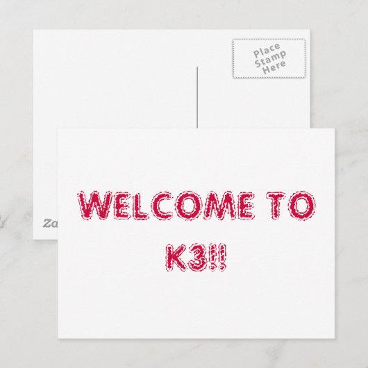 WILLKOMMEN BEI K3!! POSTKARTE (Vorne/Hinten)