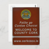 Willkommen bei Landkreis Cork, Irland Postkarte (Vorne/Hinten)