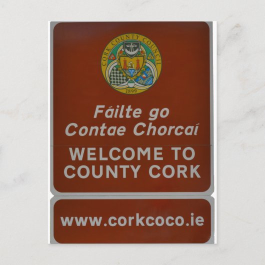 Willkommen bei Landkreis Cork, Irland Postkarte (Vorderseite)