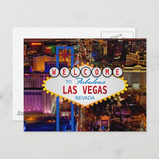 Willkommen bei LAS VEGAS Reise Postkarte (Vorne/Hinten)