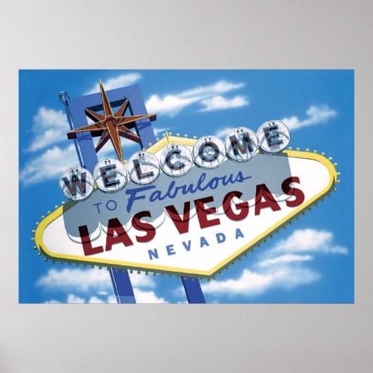 Willkommen bei Las Vegas Retro Poster Print (Vorne)