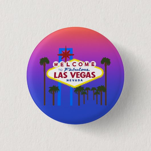 Willkommen bei Las Vegas Schild #3 Button (Vorderseite)