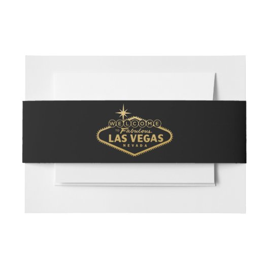 Willkommen bei Las Vegas Sign Gold und Black Einladungsbanderole (Vorderseite Beispiel)