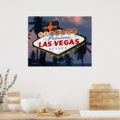 Willkommen bei Las Vegas Sign Night Retro Poster P (Küche)
