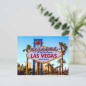 Willkommen bei Las Vegas Sign Postcard Postkarte (Stehend Vorderseite)