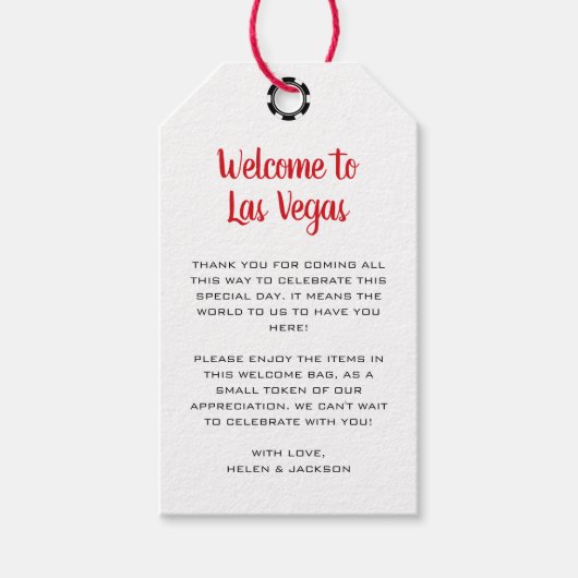 Willkommen bei Las Vegas Wedding Geschenkanhänger (Vorderseite)