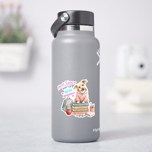Willkommen bei Linas Schulabenteuern! Aufkleber (HydroFlask)
