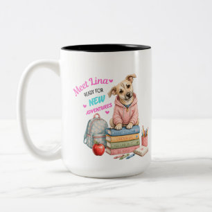 Willkommen bei Linas Schulabenteuern! Zweifarbige Tasse