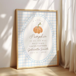Willkommen bei Little Pumpkin Blue Boys Baby Showe Poster