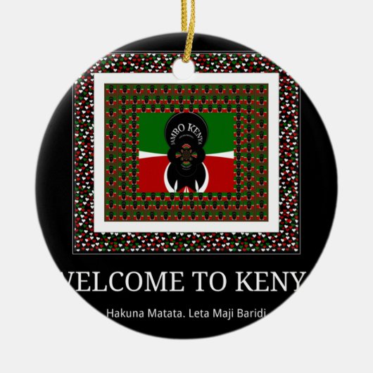 Willkommen bei Magical Kenya: Hakuna Matata Keramik Ornament (Vorne)