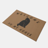 Willkommen bei meiner Hauskatze Fußmatte (Schrägansicht)