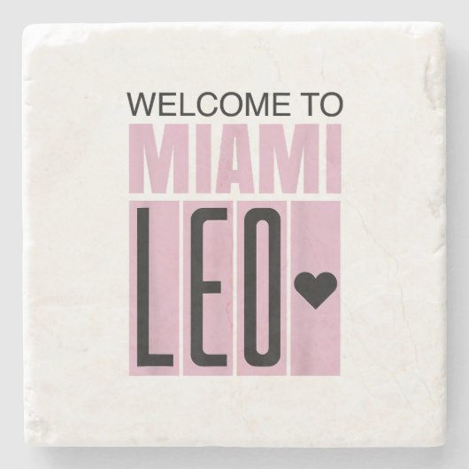 Willkommen bei Miami Leo 10 - GOAT Steinuntersetzer (Vorderseite)