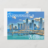 Willkommen bei Miami Spanish Paint Effected Image Postkarte (Vorne/Hinten)