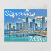 Willkommen bei Miami Spanish Paint Effected Image Postkarte (Vorderseite)