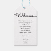 Willkommen bei Minimal & Elegant Script Wedding Geschenkanhänger (Vorderseite)