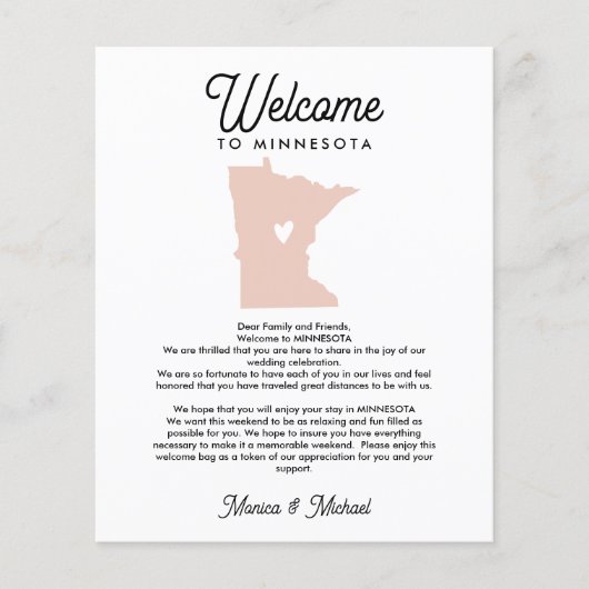 Willkommen bei MINNESOTA Letter & Itinerary JEDE F (Vorderseite)