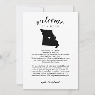 Willkommen bei Missouri Wedding Letter & Itinerary