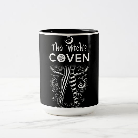 Willkommen bei My Coven Witch Legs Halloween Zweifarbige Tasse (Mittel)