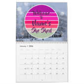 Willkommen bei Name's She Shed 20xx Retro Sunset Kalender (Jan 2026)