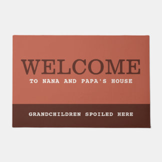 Willkommen bei Nanas und Papas Haus Erdiges Terrak Fußmatte
