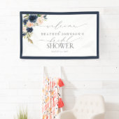 Willkommen bei Navy Blue & Blush Floral Banner (Insitu)