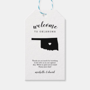 Willkommen bei Oklahoma   Kalligraphische Hochzeit Geschenkanhänger