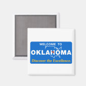 Willkommen bei Oklahoma - USA Road Sign Magnet (Vorderseite/Rückseite)