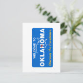 Willkommen bei Oklahoma - USA Road Sign Postkarte (Stehend Vorderseite)