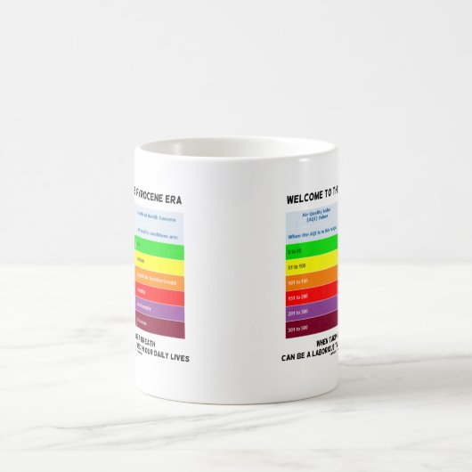 Willkommen bei Pyrocene Ära Air Quality Index Geek Kaffeetasse (Mittel)