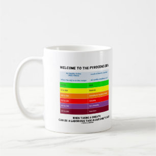 Willkommen bei Pyrocene Ära Air Quality Index Geek Kaffeetasse