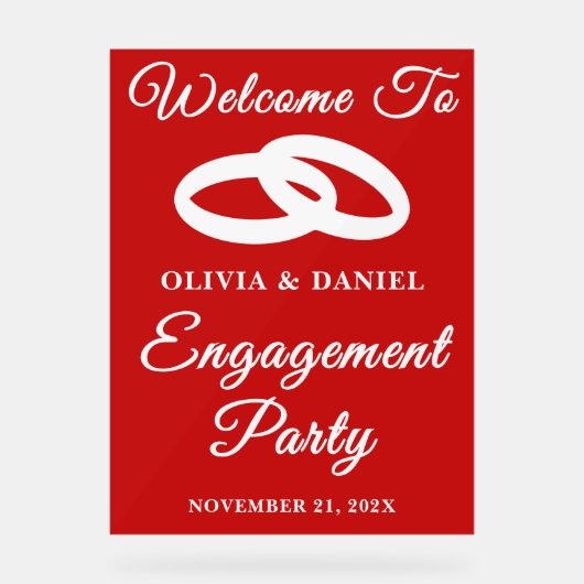 Willkommen bei Red Script Acrylschild (Vorderseite)