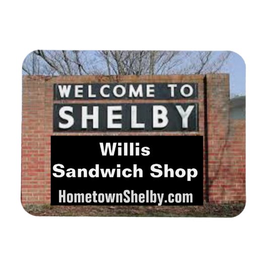 WILLKOMMEN BEI SHELBY Willis Sandwich Shop Flexibl Magnet (Horizontal)