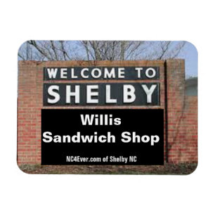 WILLKOMMEN BEI SHELBY Willis Sandwich Shop Flexibl Magnet