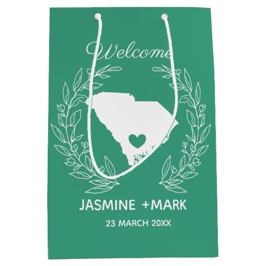 Willkommen bei South Carolina Gastgeschenk Hochzei Mittlere Geschenktüte (Vorderseite)