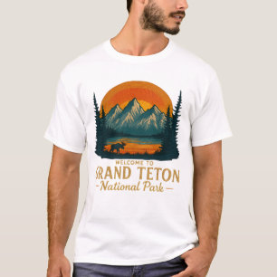 Willkommen bei Stickerei Grand Teton National USA T-Shirt