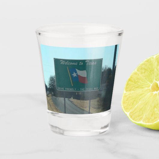 Willkommen bei Texas Shot Glass Schnapsglas (Vorderseite)