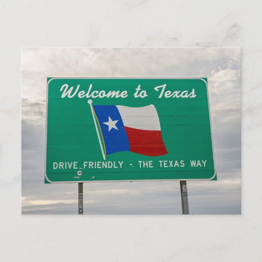 Willkommen bei Texas Sign - The Lone Star Staat Postkarte (Vorderseite)