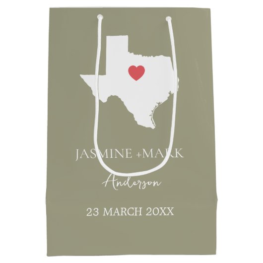 Willkommen bei Texas Wedding Party Custom Mittlere Geschenktüte (Rückseite)