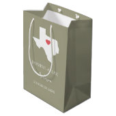 Willkommen bei Texas Wedding Party Custom Mittlere Geschenktüte (Rückseite Schrägansicht)