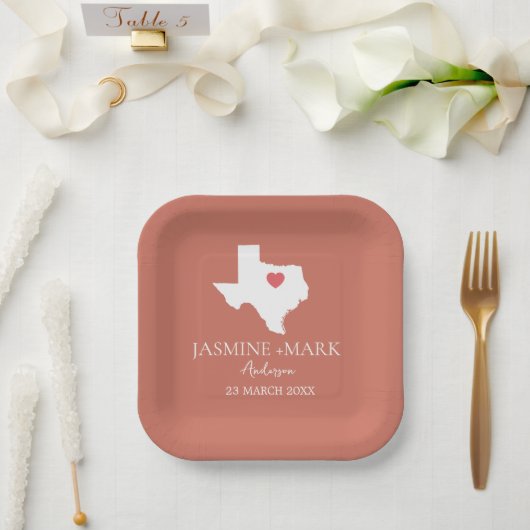 Willkommen bei Texas Wedding Party Custom Pappteller (Hochzeit)