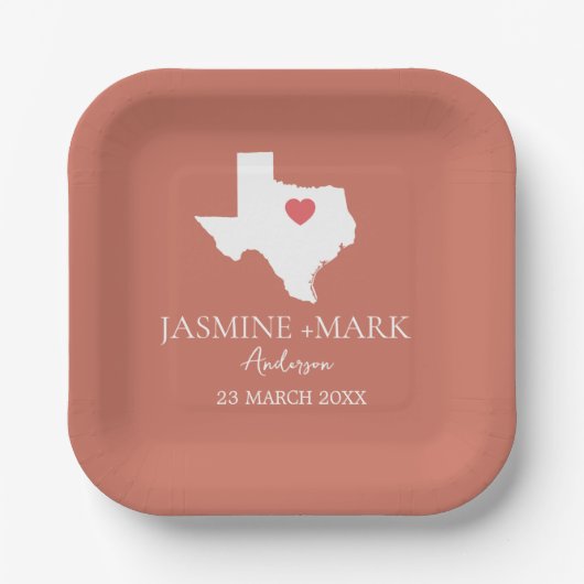 Willkommen bei Texas Wedding Party Custom Pappteller (Vorderseite)