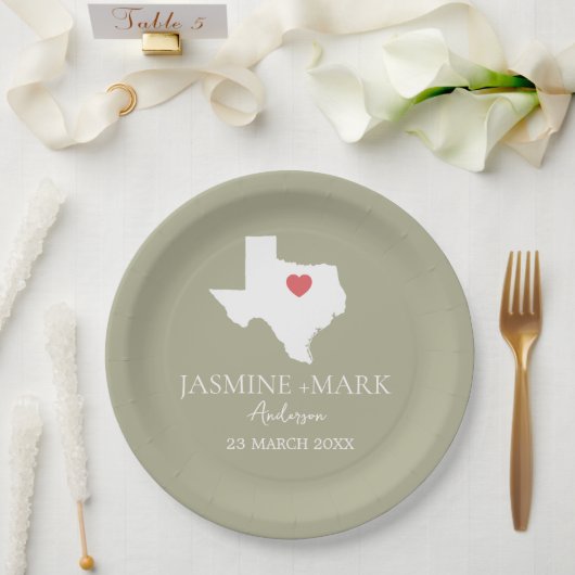 Willkommen bei Texas Wedding Party Custom Pappteller (Hochzeit)