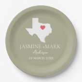 Willkommen bei Texas Wedding Party Custom Pappteller (Vorderseite)