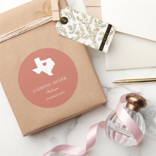 Willkommen bei Texas Wedding Party Custom Runder Aufkleber (Schenken)