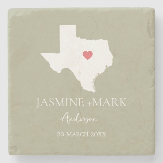 Willkommen bei Texas Wedding Party Custom Steinuntersetzer (Vorderseite)