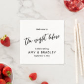 Willkommen bei The Night Before Handwriting Typogr Serviette (Beispiel)