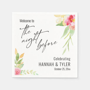 Willkommen bei The Night Before Pink Floral Bouque Serviette