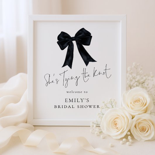 Willkommen bei Tying The Knot mit schwarzer Schlei Poster